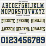 Custom Stitched Football Hoodie Sweatshirt with Team Name & Number - White Royal-Yellow Personalized Stitched White Royal-Yellow