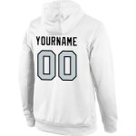 Custom Team Name Number Hoodie Pullover Sweatshirt Personalized Stitched White Silver Black Personalized Stitched White Silver-Black