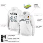 Custom Team Name Number Hoodie Pullover Sweatshirt Personalized Stitched White Silver Black Personalized Stitched White Silver-Black