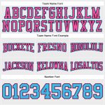 Custom Personalized Football Hoodie Sweatshirt with Name and Number - Stitched White Sky Blue Black-Pink Design Personalized