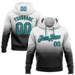 Custom Name Number Pullover Hoodie Teal Black Fade Sports Sweatshirt Personalized Stitched Fashion Personalized Stitched