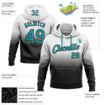 Custom Name Number Pullover Hoodie Teal Black Fade Sports Sweatshirt Personalized Stitched Fashion Personalized Stitched