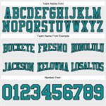 Custom Team Name Number Football Hoodie Sweatshirt Personalized Stitched White Teal Black Personalized Stitched White Teal-Black