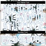 Custom Name Number Sports Hoodie with 3D Hawaii Palm Trees Stitched Design in White Light Blue Pullover Sweatshirt Personalized