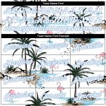 Custom Name Number Sports Hoodie with 3D Hawaii Palm Trees Stitched Design in White Light Blue Pullover Sweatshirt Personalized