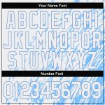 Custom Name Number Sports Hoodie with 3D Pattern Design in White Light Blue - Personalized Stitched Pullover Sweatshirt Personalized