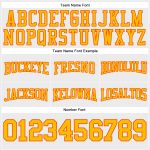 Custom Name Number Football Hoodie Stitched White Yellow-Orange Pullover Sweatshirt - Personalized Team Apparel Personalized