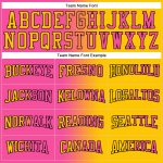 Custom Name and Number Sports Hoodie - Personalized Pullover Sweatshirt in Yellow Pink-Black Gradient Personalized Stitched