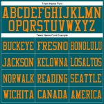 Custom Name and Number Personalized Teal Bay Orange Football Jersey - Authentic Mesh Team Apparel Personalized Teal Bay Orange