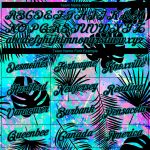 Custom Name & Number Teal Black 3D Hawaii Palm Leaves Performance T-Shirt, Team Apparel Personalized Teal Black 3D Pattern