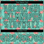 Custom Name and Number Tropical Hawaii Flamingo Performance T-Shirt with Personalized Teal Black 3D Pattern Design Personalized