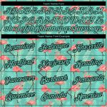 Custom Name and Number Tropical Hawaii Flamingo Performance T-Shirt with Personalized Teal Black 3D Pattern Design Personalized