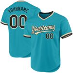 Custom Teal Black-Cream Baseball Jersey with Personalized Name and Number, Authentic Throwback Team Gear Personalized Teal