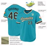 Custom Teal Black-Cream Baseball Jersey with Personalized Name and Number, Authentic Throwback Team Gear Personalized Teal