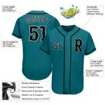 Custom Name Number Baseball Jersey - Personalized Teal Black Gray Authentic Team Apparel Personalized Teal Black-Gray Authentic