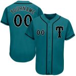 Custom Name Number Baseball Jersey - Personalized Teal Black Gray Authentic Team Apparel Personalized Teal Black-Gray Authentic