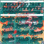 Teal Black Personalized Music Festival Bomber Jacket Custom Name Number 3D Pattern Full-Snap Varsity Letterman Personalized