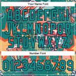 Teal Black Personalized Music Festival Bomber Jacket Custom Name Number 3D Pattern Full-Snap Varsity Letterman Personalized