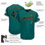 Custom Baseball Jersey with Personalized Name and Number - Teal, Black & Old Gold Authentic Team Jersey Personalized Teal