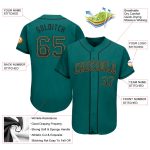 Custom Name and Number Authentic Drift Fashion Baseball Jersey Teal Black Old Gold Personalized Teal Black-Old Gold Authentic