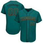 Custom Name and Number Authentic Drift Fashion Baseball Jersey Teal Black Old Gold Personalized Teal Black-Old Gold Authentic