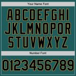 Custom Personalized Baseball Jersey with Team Name and Number - Teal Black Old Gold Line Authentic Design Personalized Teal