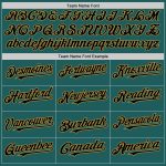 Custom Personalized Baseball Jersey with Team Name and Number - Teal Black Old Gold Line Authentic Design Personalized Teal