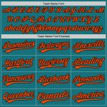Personalized Authentic Baseball Jersey in Teal, Black, and Orange Colors Personalized Teal Black-Orange Authentic Baseball