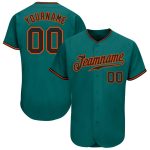 Custom Name and Number Baseball Jersey - Personalized Teal Black-Orange Team Jersey Authentic Design Personalized Teal Black-Orange
