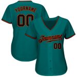 Custom Name and Number Baseball Jersey - Personalized Teal Black-Orange Team Jersey Authentic Design Personalized Teal Black-Orange