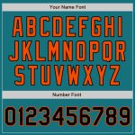 Personalized Authentic Baseball Jersey in Teal, Black, and Orange Colors Personalized Teal Black-Orange Authentic Baseball