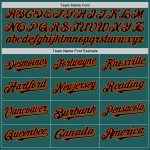Custom Name Number Personalized Baseball Jersey Teal Black Orange Team Authentic Personalized Teal Black-Orange Line Authentic