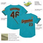 Customizable Black-Orange Teal Authentic Throwback Baseball Jersey with Team Name and Number Personalized Teal Black-Orange