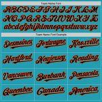 Customizable Black-Orange Teal Authentic Throwback Baseball Jersey with Team Name and Number Personalized Teal Black-Orange