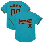 Customizable Black-Orange Teal Authentic Throwback Baseball Jersey with Team Name and Number Personalized Teal Black-Orange