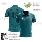 Custom Name & Number Performance Golf Polo Shirt in Teal & Black - Personalized Team Apparel Personalized Teal Black Performance