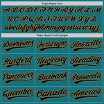 Personalized Black-Old Gold Authentic Baseball Jersey with Teal Pinstripe Design Personalized Teal Black Pinstripe Black-Old
