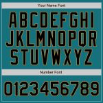 Custom Team Baseball Jersey with Personalized Name and Number, Teal and Black Pinstripe, Authentic Design Personalized Teal