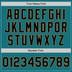 Personalized Black-Old Gold Authentic Baseball Jersey with Teal Pinstripe Design Personalized Teal Black Pinstripe Black-Old