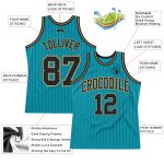 Custom Name Number Basketball Jersey Teal Black Pinstripe Authentic Team Apparel Personalized Teal Black Pinstripe Black-Old