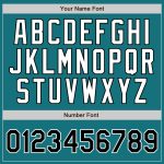 Personalized Custom Name Number Baseball Jersey - Teal Black Pinstripe Authentic Design Personalized Teal Black Pinstripe
