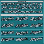 Custom Team Name Number Jersey - Unisex Softball, Personalized Teal Black Pinstripe Gray Two-Button Design Personalized Teal
