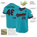 Customizable Teal Black-Red Authentic Throwback Baseball Jersey with Name and Number - Personalized Team Gear Personalized
