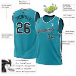 Personalized Teal Black Red Basketball Jersey - Authentic Throwback Design Personalized Teal Black-Red Authentic Throwback