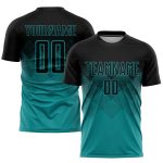 Teal Black Personalized Soccer Jersey Uniform for Sublimation Printing Personalized Teal Black Sublimation Soccer Uniform
