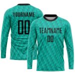 Custom Team Soccer Jersey - Personalized Teal Black Sublimation with Name & Number Personalized Teal Black Sublimation Soccer