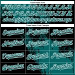 Custom Name and Number Authentic Baseball Jersey with Teal Black-White 3D Abstract Brush Stroke Design Personalized Teal