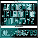 Custom Name and Number Authentic Baseball Jersey with Teal Black-White 3D Abstract Brush Stroke Design Personalized Teal