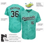 Custom Baseball Jersey with Personalized Name & Number - Teal Black White 3D Pattern Design Personalized Teal Black-White