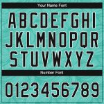 Custom Baseball Jersey with Personalized Name & Number - Teal Black White 3D Pattern Design Personalized Teal Black-White